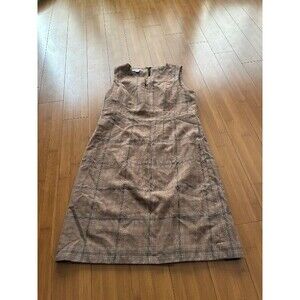 Vintage USA Pendleton brown plaid wool midi dress 14 Large